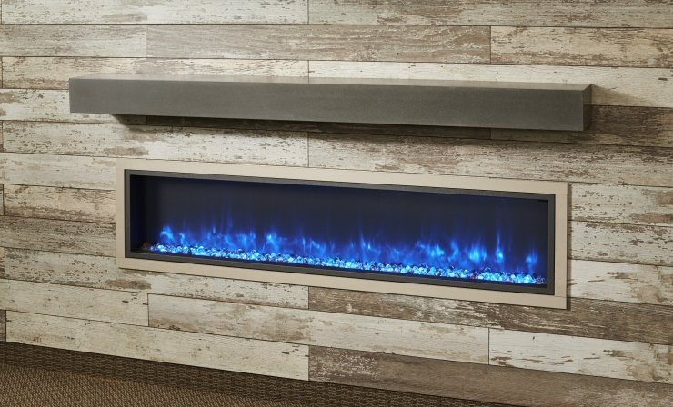 The Outdoor Greatroom Company -Non-Combustible Polished Midnight Mist Mantel