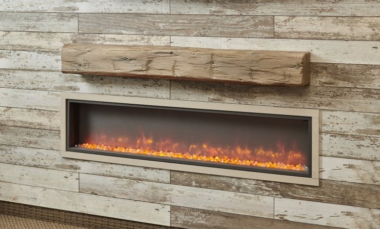 The Outdoor Greatroom Company -Non-Combustible Weathered Barnwood Mantel