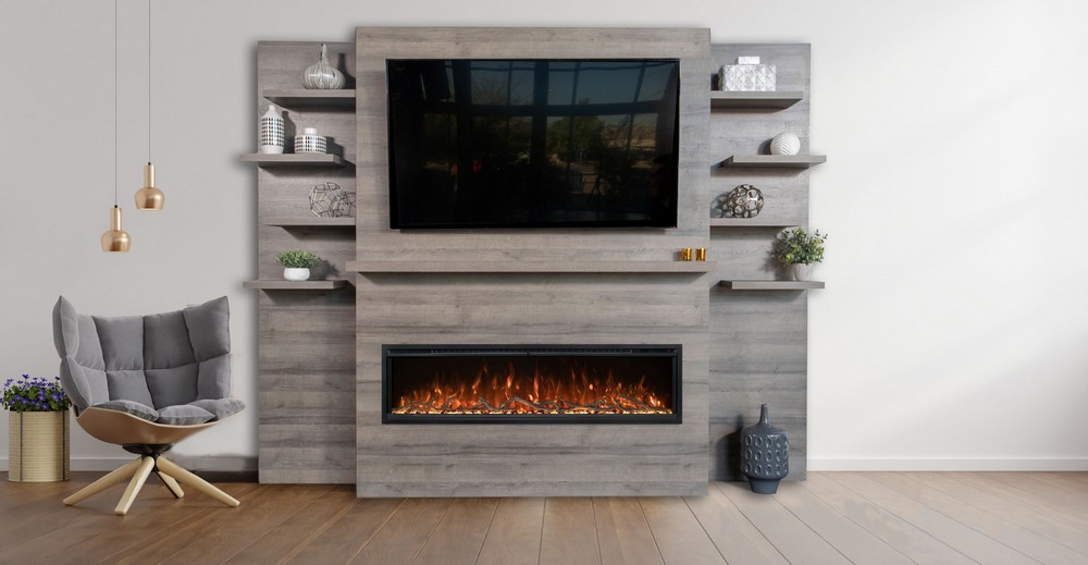ALLWOOD Driftwood Gray Wall System by Modern Flames